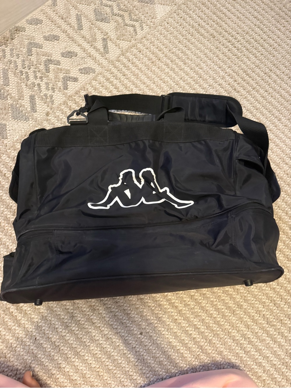 Kappa Black Men's Duffel with White Logo